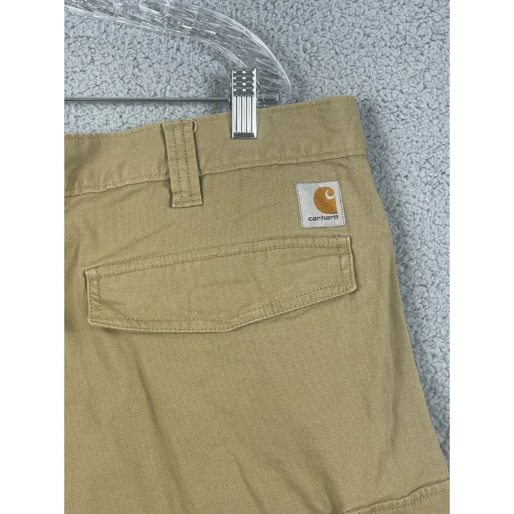 Carhartt Cargo Shorts Size 42 Men's Rugged Flex Relaxed Fit Tan Beige